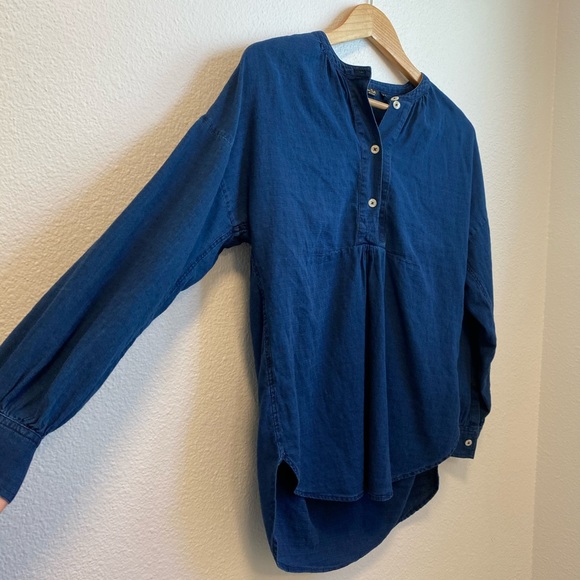 Massimo Dutti Navy Popover Blouse - Picture 4 of 12